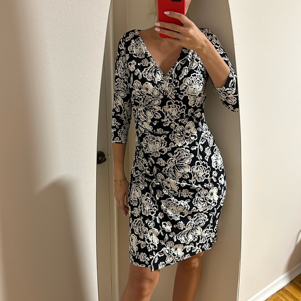 Ralf Lauren Jersey printed black and white dress